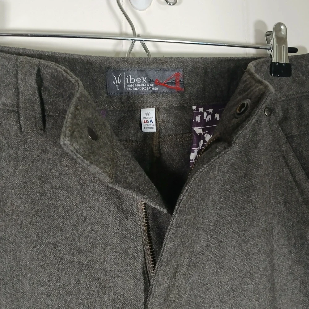 Ibex Merino Ramble Wool Pants Men 32 x 32 Charcoal Gray Straight Utility Outdoor